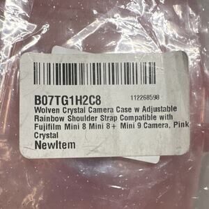 Wolven Pink Crystal Camera Case with Adjustable Strap for Fujifilm Mini 8/8+/9